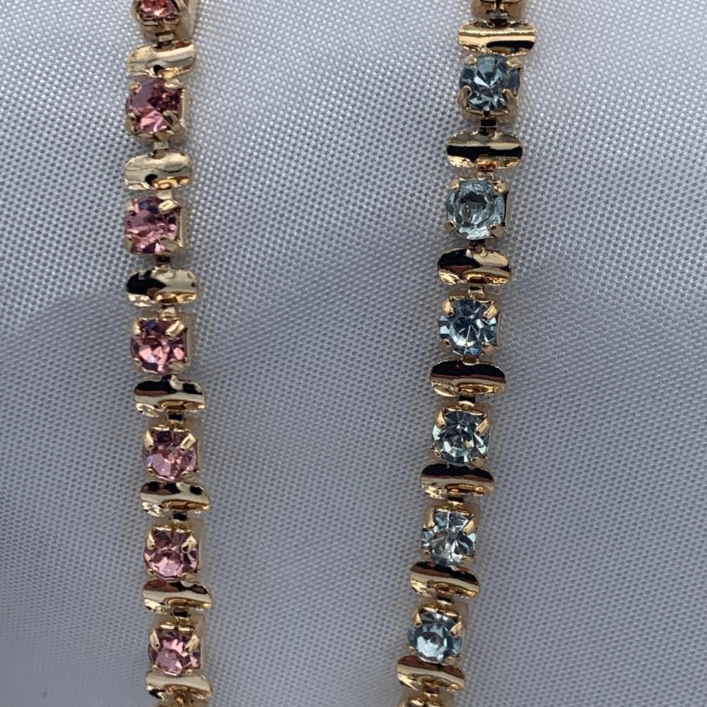 Set of 3 CZ Tennis Anklet, Ice Blue CZ Anklet, Rose Tennis Anklet, Violet Anklet - Picture 3 of 5